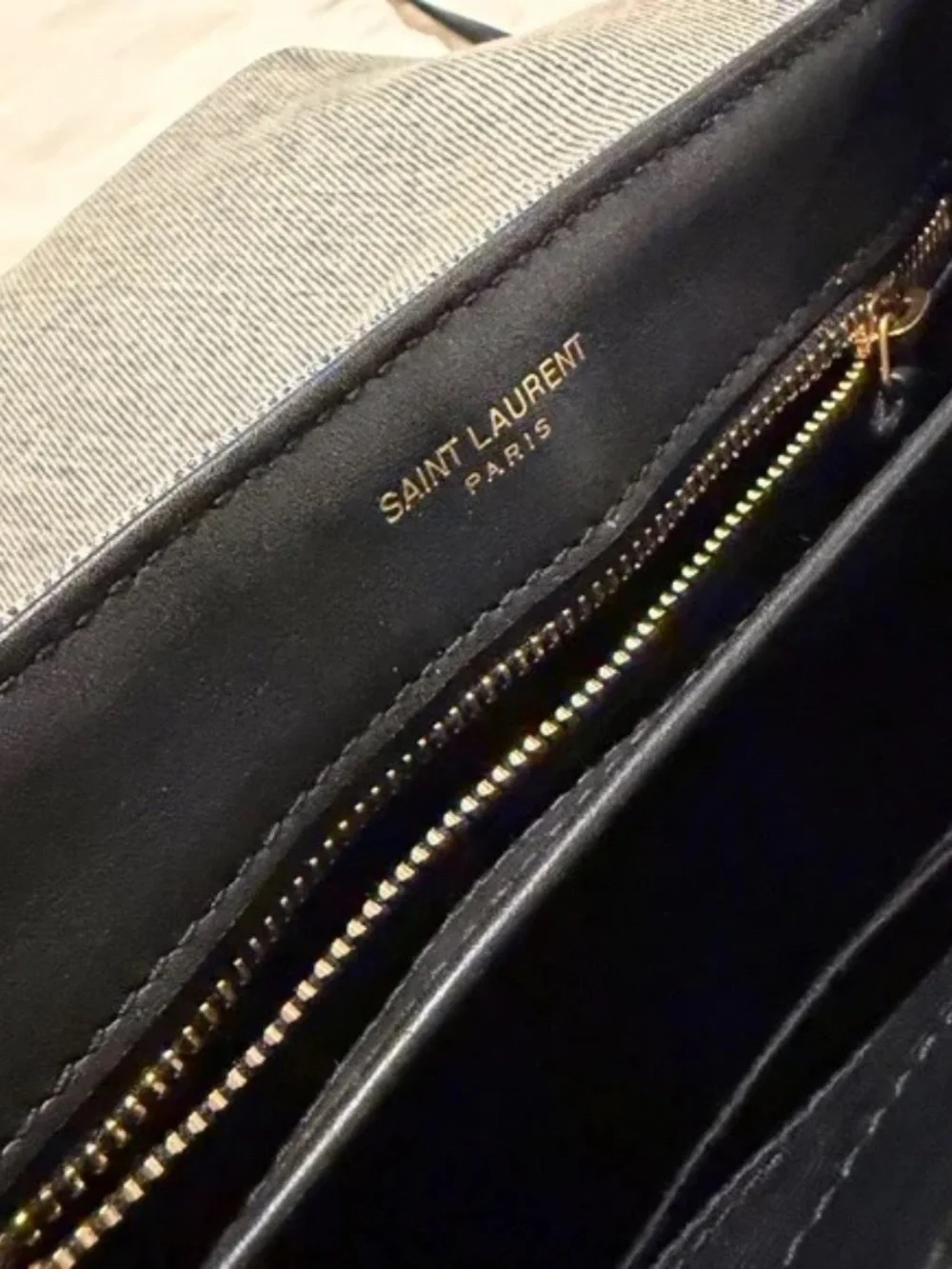 YSL Denim Chevron Bag